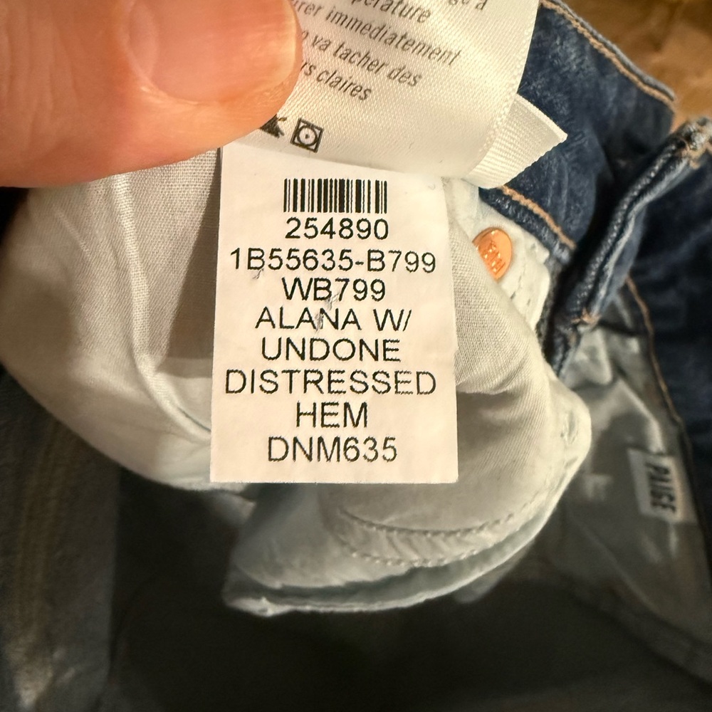NWT Paige Anessa Wide leg cropped in Alana undone hem Size 28 - Picture 8 of 8